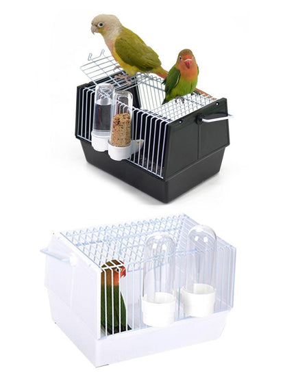 Portable Travel Bird Cage with Skylight & Feeders 