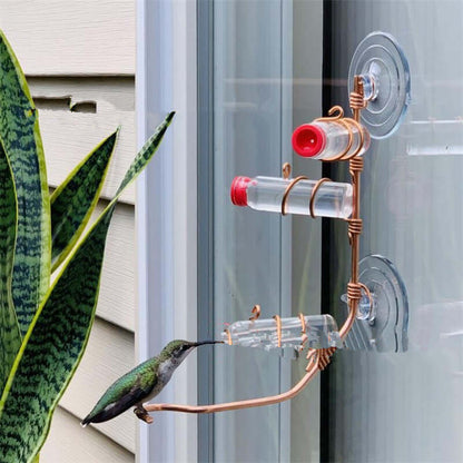 handmade copper hummingbird feeder