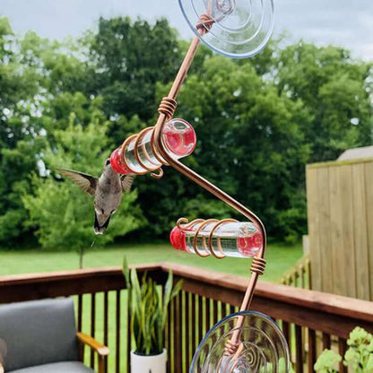 handmade copper hummingbird feeder