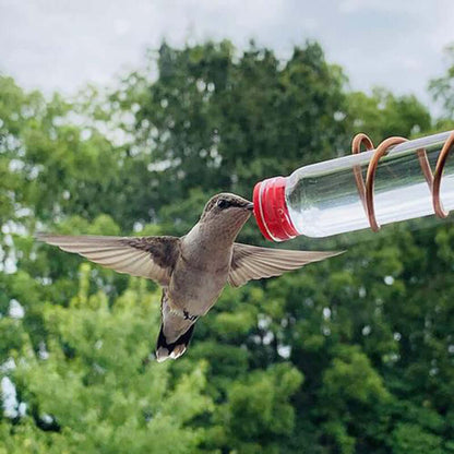 handmade copper hummingbird feeder