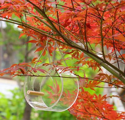 round acrylic bird seed feeder