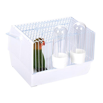 Portable Travel Bird Cage with Skylight & Feeders 